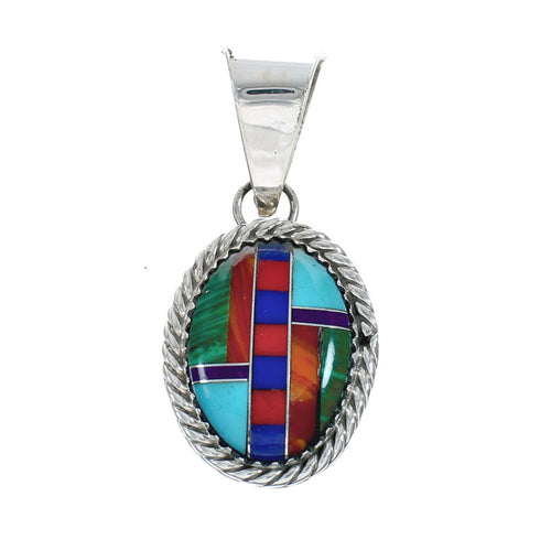 Manmade Native American Multicolor Inlay Pendant X10134