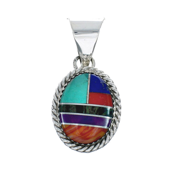 Manmade Navajo Multicolor Inlay Pendant X10135