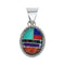 Manmade Navajo Multicolor Inlay Pendant X10135