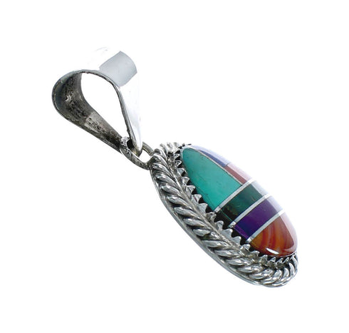 Manmade Navajo Multicolor Inlay Pendant X10135