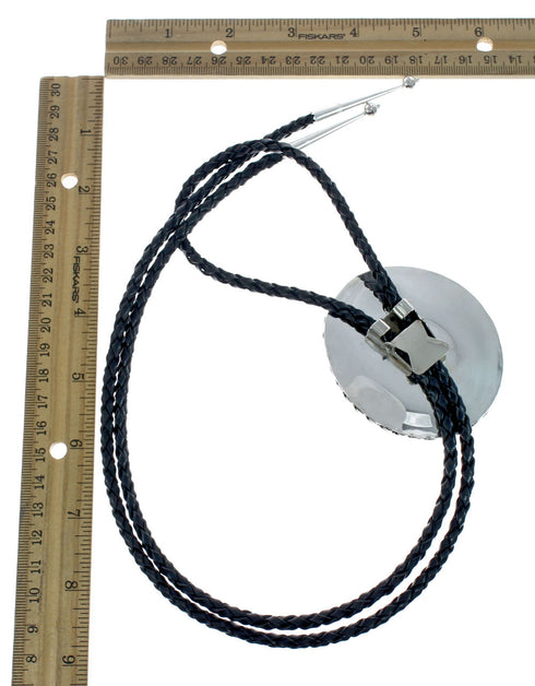 Navajo Genuine Sterling Silver And Pink Quartz Bolo Tie X10136