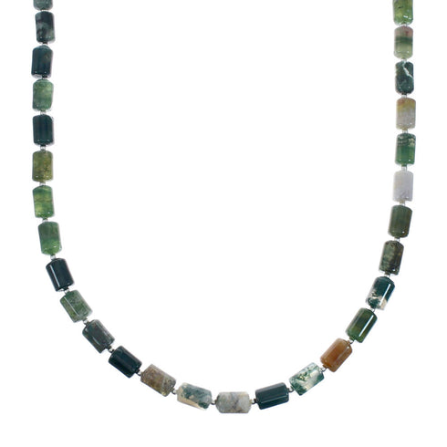 Southwest Authentic Sterling Silver Multicolor Jasper Bead Necklace X10117