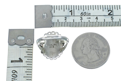 Navajo Sterling Silver White Opal Ring Size 8-1/4 X10180