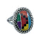 Navajo Manmade Multicolor Inlay Sterling Silver Ring Size 6 X10210