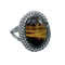 Tiger Eye Sterling Silver Native American Ring Size 8-1/2 X10192