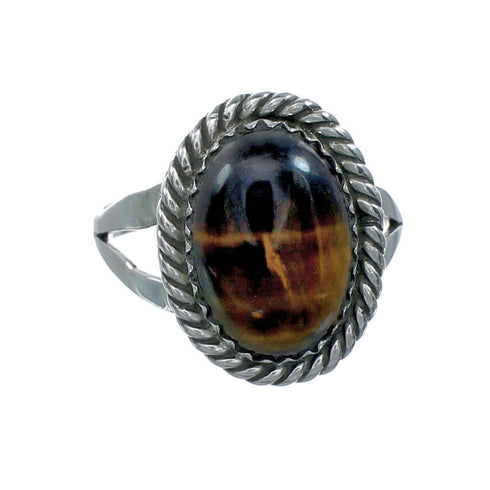 Tiger Eye Sterling Silver Native American Ring Size 8 X10193