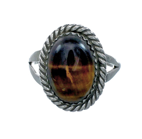 Tiger Eye Sterling Silver Native American Ring Size 8 X10193