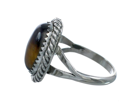 Tiger Eye Sterling Silver Native American Ring Size 8 X10193