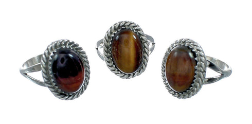 Tiger Eye Sterling Silver Native American Ring Size 8 X10193