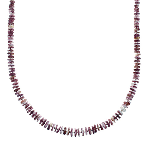 Southwestern Purple Oyster Shell Sterling Silver Bead Necklace X10232