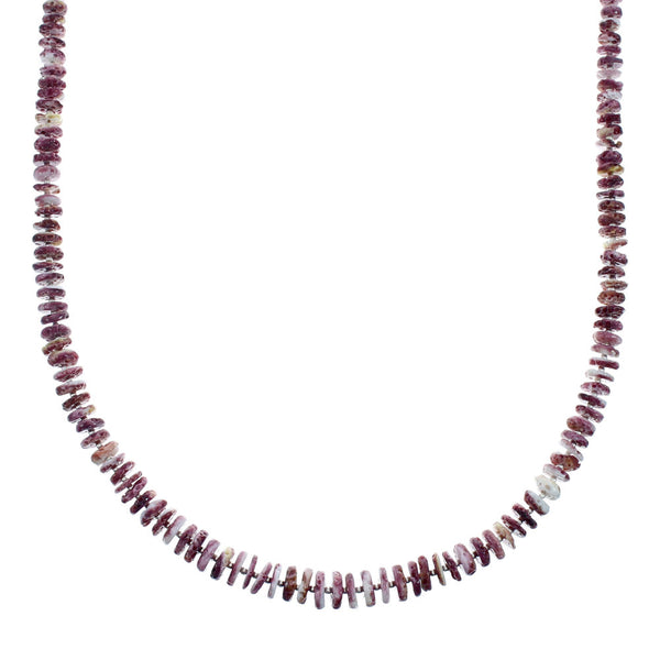 Southwestern Purple Oyster Shell Sterling Silver Bead Necklace X10232