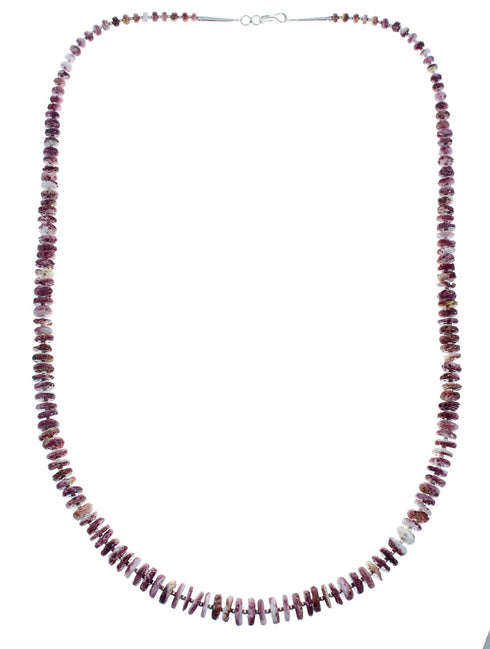 Southwestern Purple Oyster Shell Sterling Silver Bead Necklace X10232