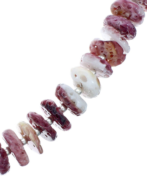 Southwestern Purple Oyster Shell Sterling Silver Bead Necklace X10232