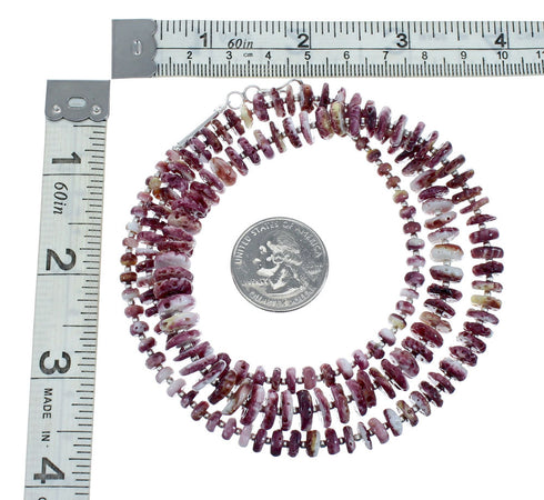 Southwestern Purple Oyster Shell Sterling Silver Bead Necklace X10232