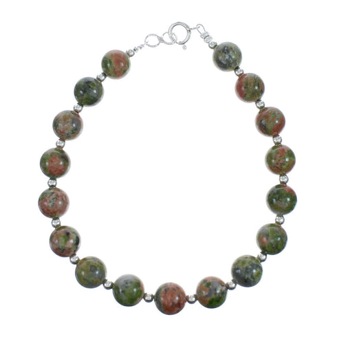 Southwest Sterling Silver Multicolor Jasper Bead Bracelet X10244