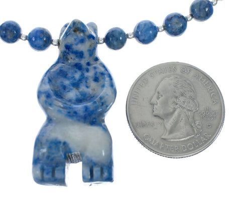 Southwest Denim Lapis Sterling Silver Bear Bead Necklace X10239