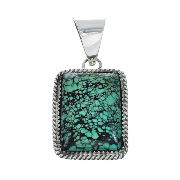 Turquoise Authentic Sterling Silver Navajo Pendant X10316