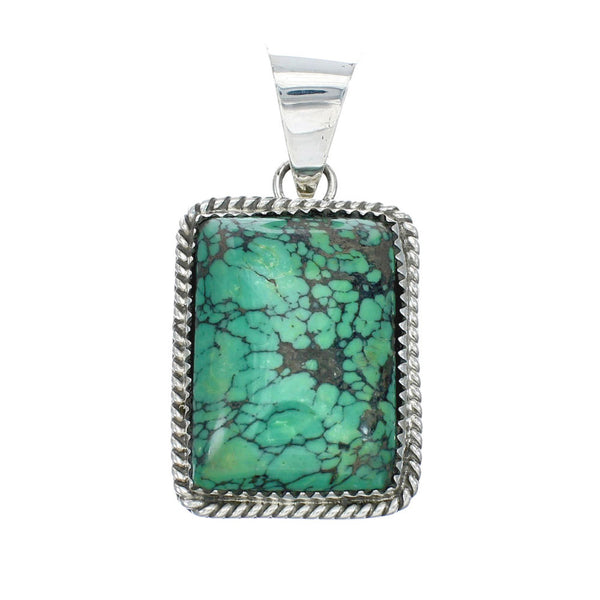 Navajo Authentic Turquoise Sterling Silver Pendant X10319