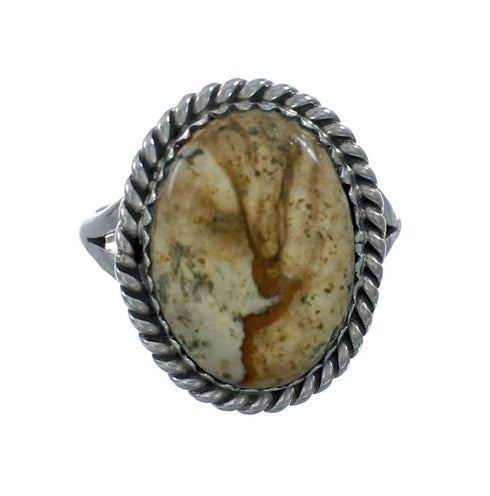 American Indian Silver Picture Rock Jewelry Ring Size 7-1/4 X10334