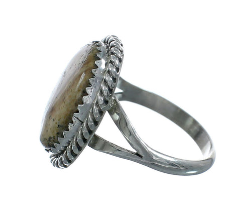 American Indian Silver Picture Rock Jewelry Ring Size 7-1/4 X10334