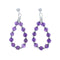 Sterling Silver Amethyst Bead Post Dangle Earrings X10280