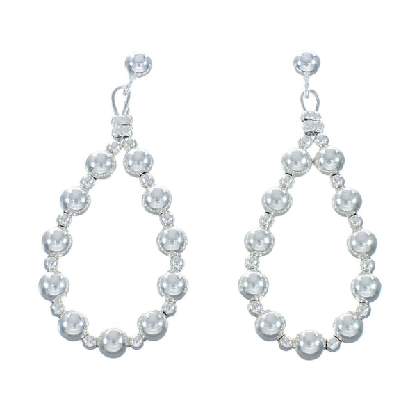 Sterling Silver Navajo Bead Post Dangle Earrings X10283