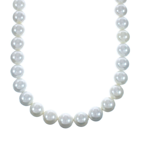 Mother of Pearl Sterling Silver Native American Bead Necklace X10245