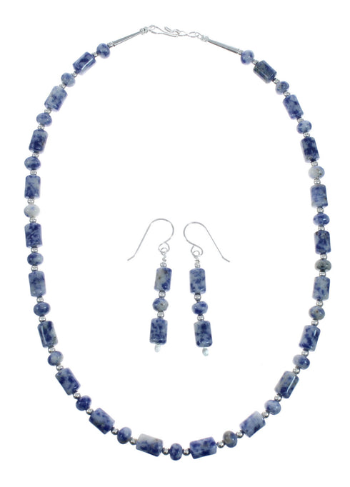 Authentic Sterling Silver Southwest Dumortierite Bead Necklace X10248