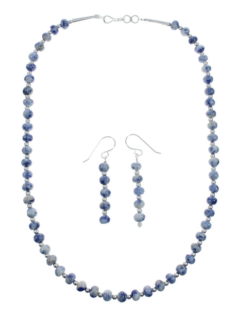Authentic Sterling Silver Southwest Dumortierite Bead Necklace X10249
