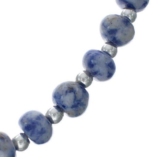 Authentic Sterling Silver Southwest Dumortierite Bead Necklace X10249