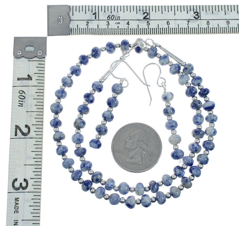 Authentic Sterling Silver Southwest Dumortierite Bead Necklace X10249