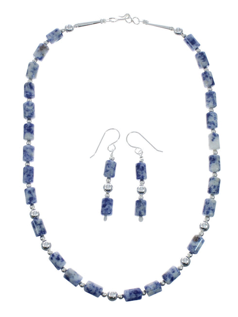 Genuine Sterling Silver Southwest Dumortierite Bead Necklace X10250