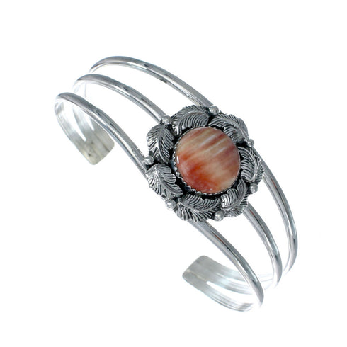 Navajo Authentic Sterling Silver Oyster Shell Cuff Bracelet X10259