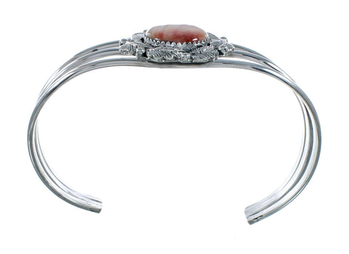 Navajo Authentic Sterling Silver Oyster Shell Cuff Bracelet X10259