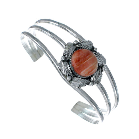 Sterling Silver Navajo Authentic Oyster Shell Cuff Bracelet X10260