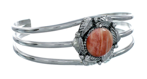 Sterling Silver Navajo Authentic Oyster Shell Cuff Bracelet X10260