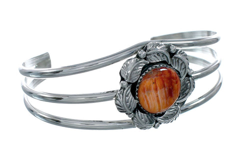 Authentic Oyster Shell Sterling Silver Navajo Cuff Bracelet X10261