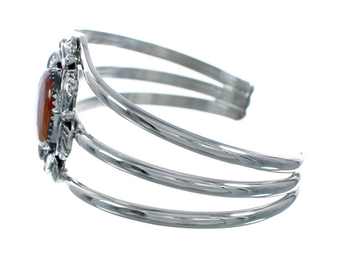 Authentic Oyster Shell Sterling Silver Navajo Cuff Bracelet X10261