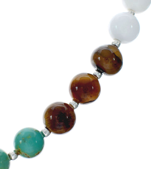 Sterling Silver Treasure Multicolor Bead Necklace X10287