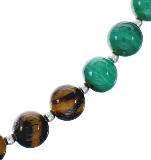 Multicolor Native American Sterling Silver Bead Necklace X10291