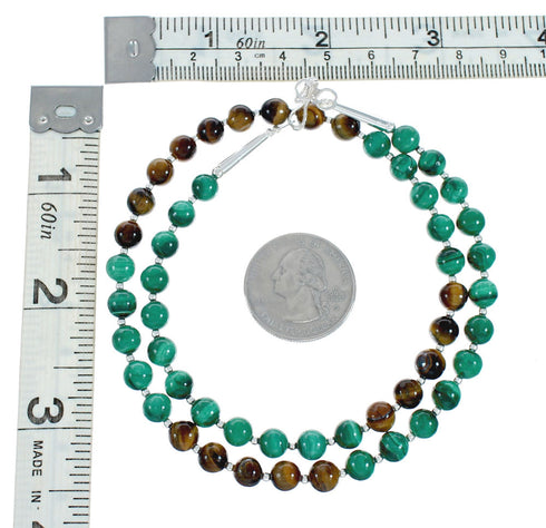 Multicolor Native American Sterling Silver Bead Necklace X10291