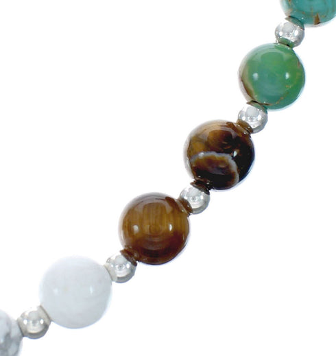Sterling Silver Treasure Multicolor Bead Necklace X10292