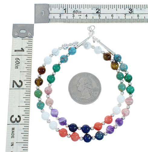 Sterling Silver Treasure Multicolor Bead Necklace X10292