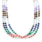 Sterling Silver 3-Strand Treasure Multicolor Bead Necklace X10293