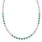 Sterling Silver Turquoise & Rhodochrosite Multicolor Bead Necklace X10295