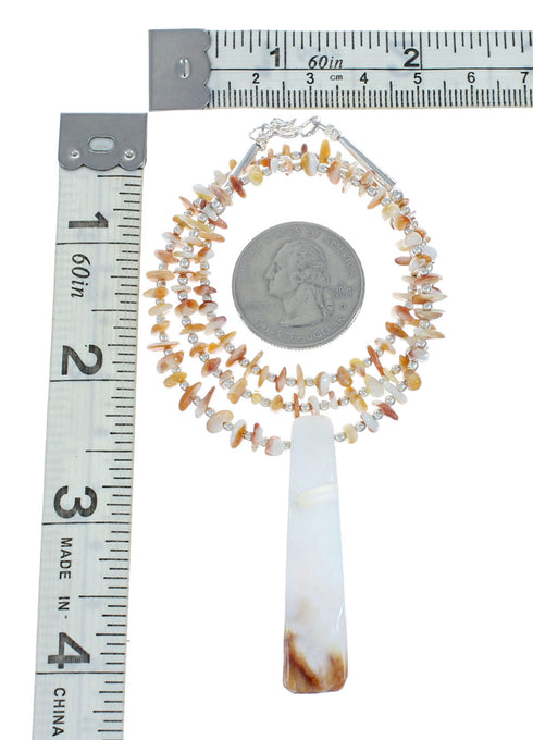 Sterling Silver Oyster Shell Bead Necklace X10297