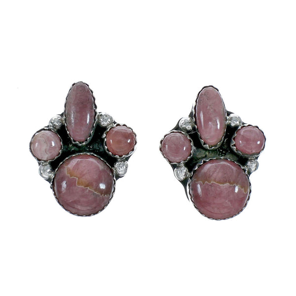 Sterling Silver Rhodochrosite Bead Post Earrings X10307