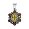 Native American Navajo Amber And Citrine Sterling Silver Pendant X10311
