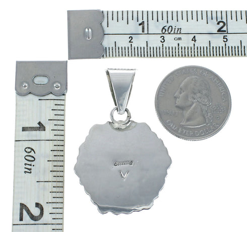 Native American Navajo Turquoise Blue Topaz Sterling Silver Pendant X10304