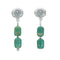 Turquoise And Sterling Silver Bead Post Dangle Earrings X10357